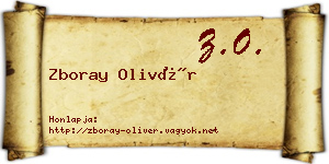 Zboray Olivér névjegykártya